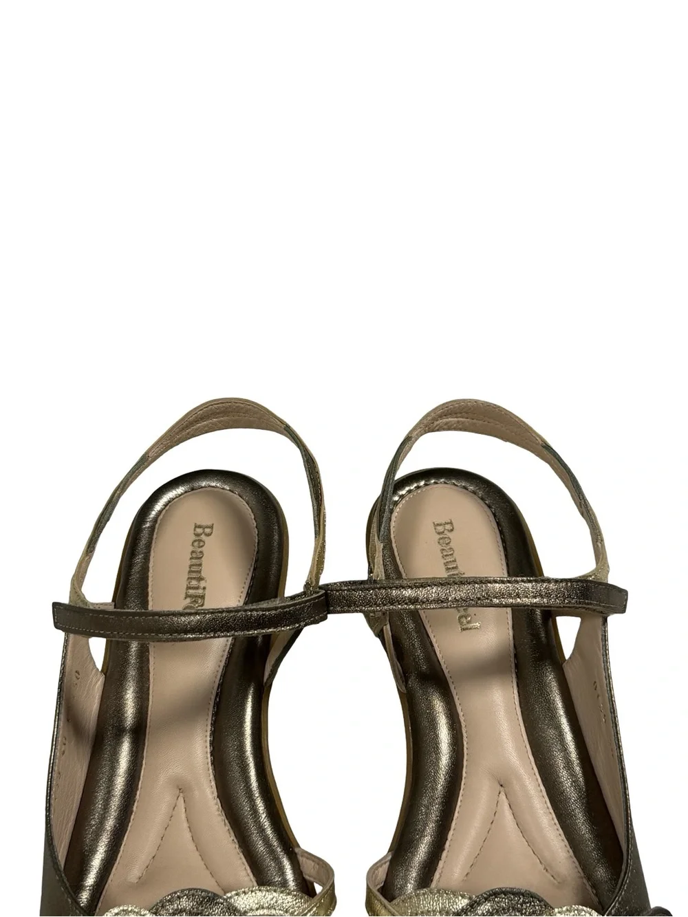 BeautiFeel Sandals Womens Eu40 US 9 Metallic Gold Bronze Leather Comfort Straps